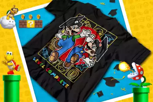 vectores plantilas MARIO BROS,VIDEOJUEGO,CARICARICATURA,INFANTIL,NIÑA,NIñO,GRADUACIóN,